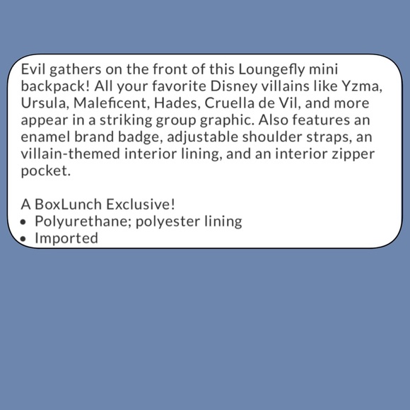 Loungefly Disney Villains Cast Mini Backpack - Picture 10 of 10